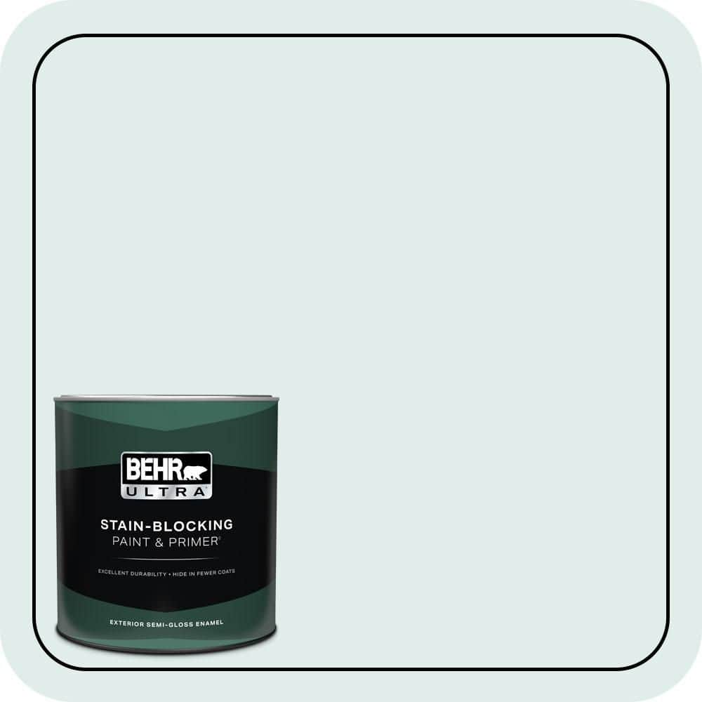 BEHR ULTRA 1 qt. #500E-1 Cumulus Semi-Gloss Enamel Exterior Paint & Primer