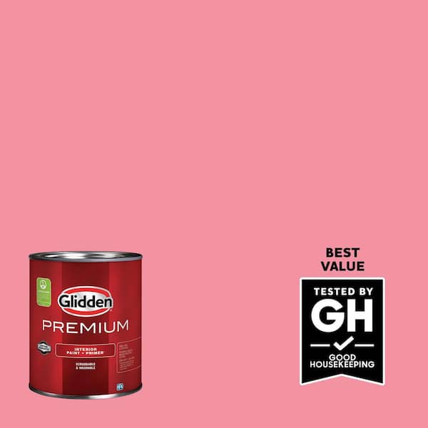 Glidden Premium 1 qt. PPG1184-4 Pink Punch Flat Interior Latex Paint (2)