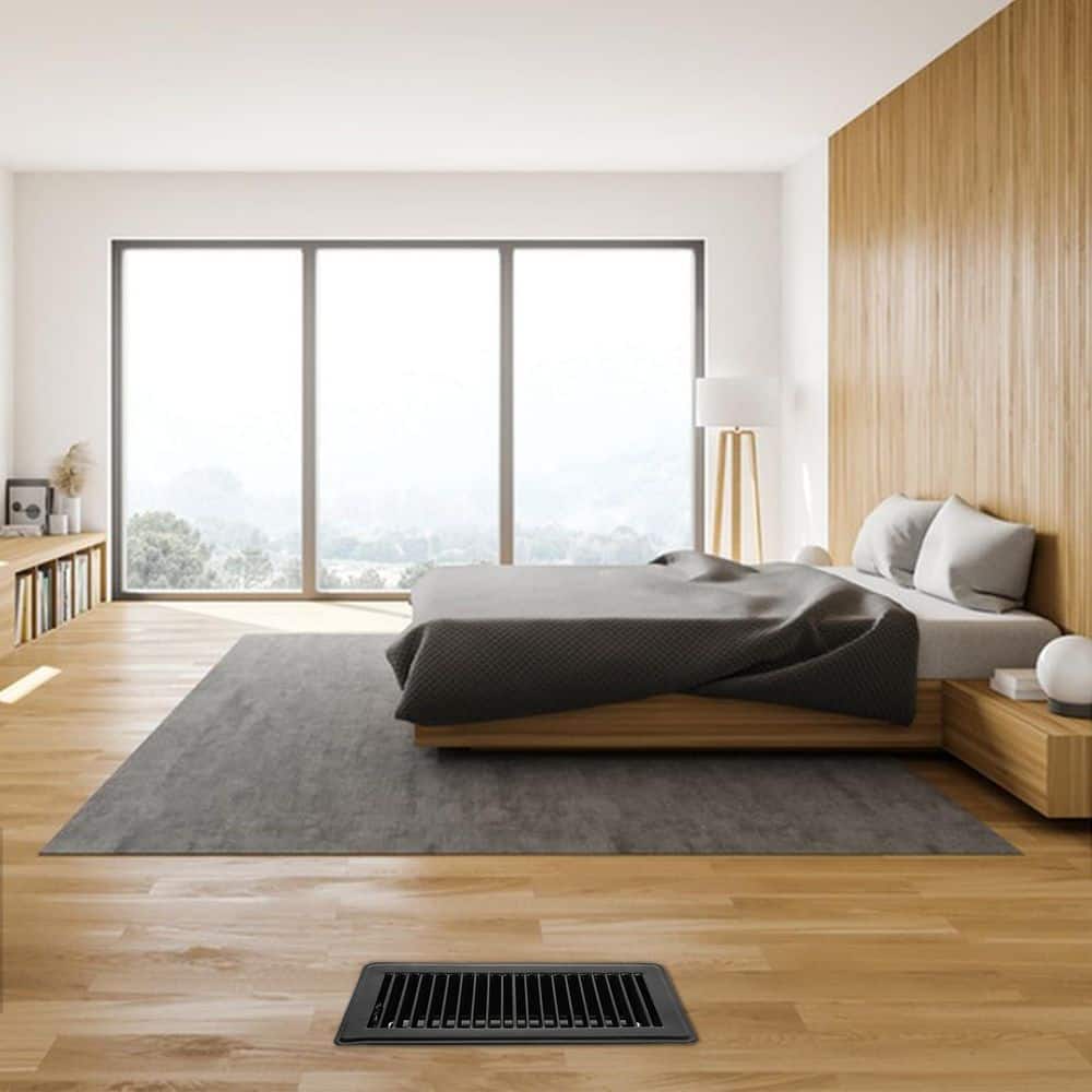 Laybus Black 11.5 in. x 5.5 in. Heavy Duty Steel Walkable Floor Vents, Vent Covers for Home Floor, Easy to Install (8-Pack) (2)