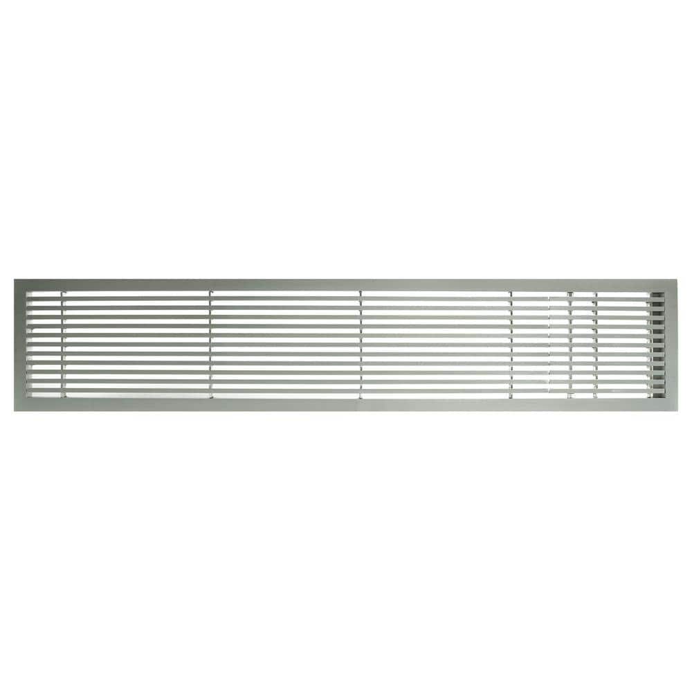 Architectural Grille AG20 Series 4 in. x 48 in. Solid Aluminum Fixed Bar Supply/Return Air Vent Grille, Brushed Satin with Right Door