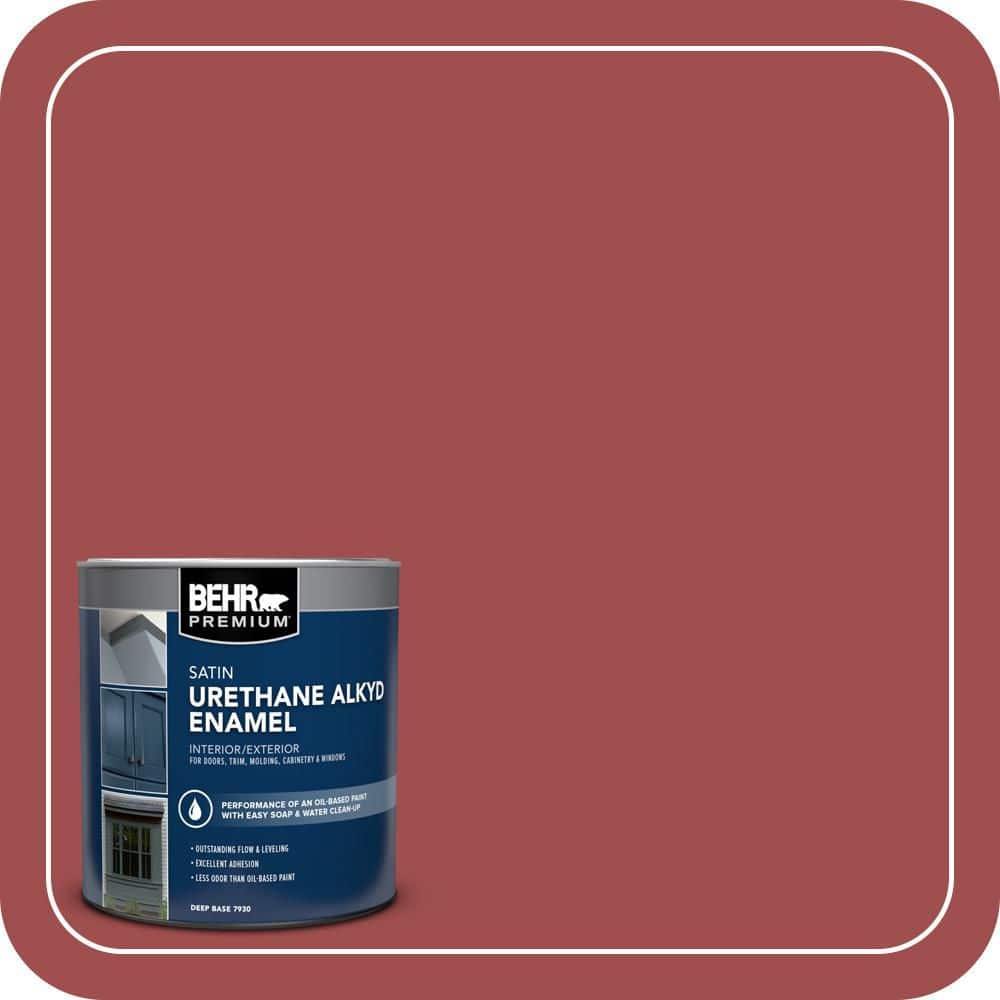 BEHR PREMIUM 1 qt. #M150-7 Sweet Cherry Satin Enamel Urethane Alkyd Interior/Exterior Paint (1)