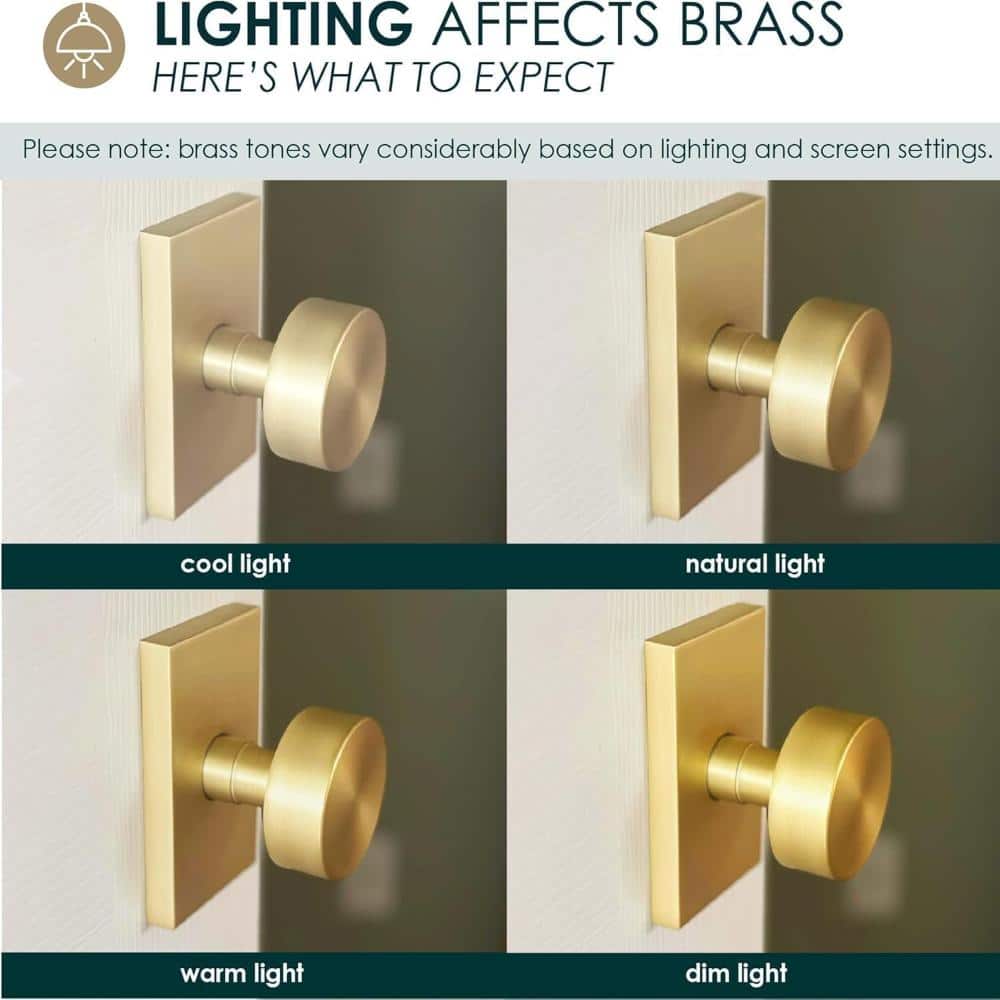 Mega Handles SUANA Entrance Combo Door Knob & Deadbolt Lock, Satin Brass (2)