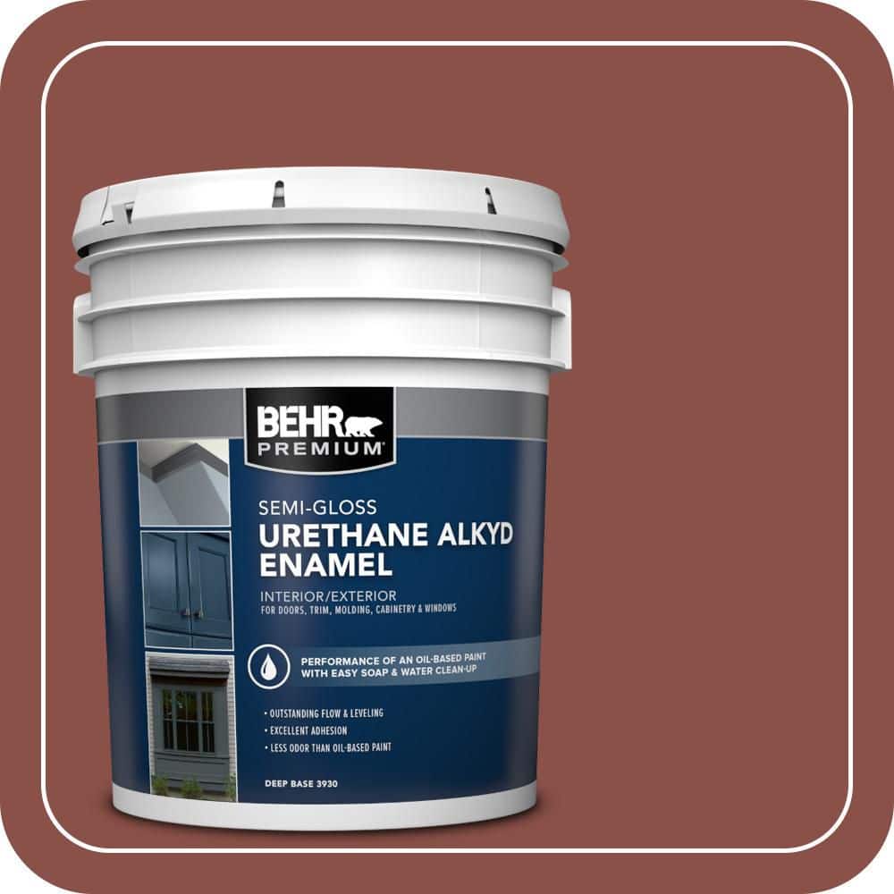 BEHR PREMIUM 5 gal. #S150-6 Spiced Berry Urethane Alkyd Semi-Gloss Enamel Interior/Exterior Paint