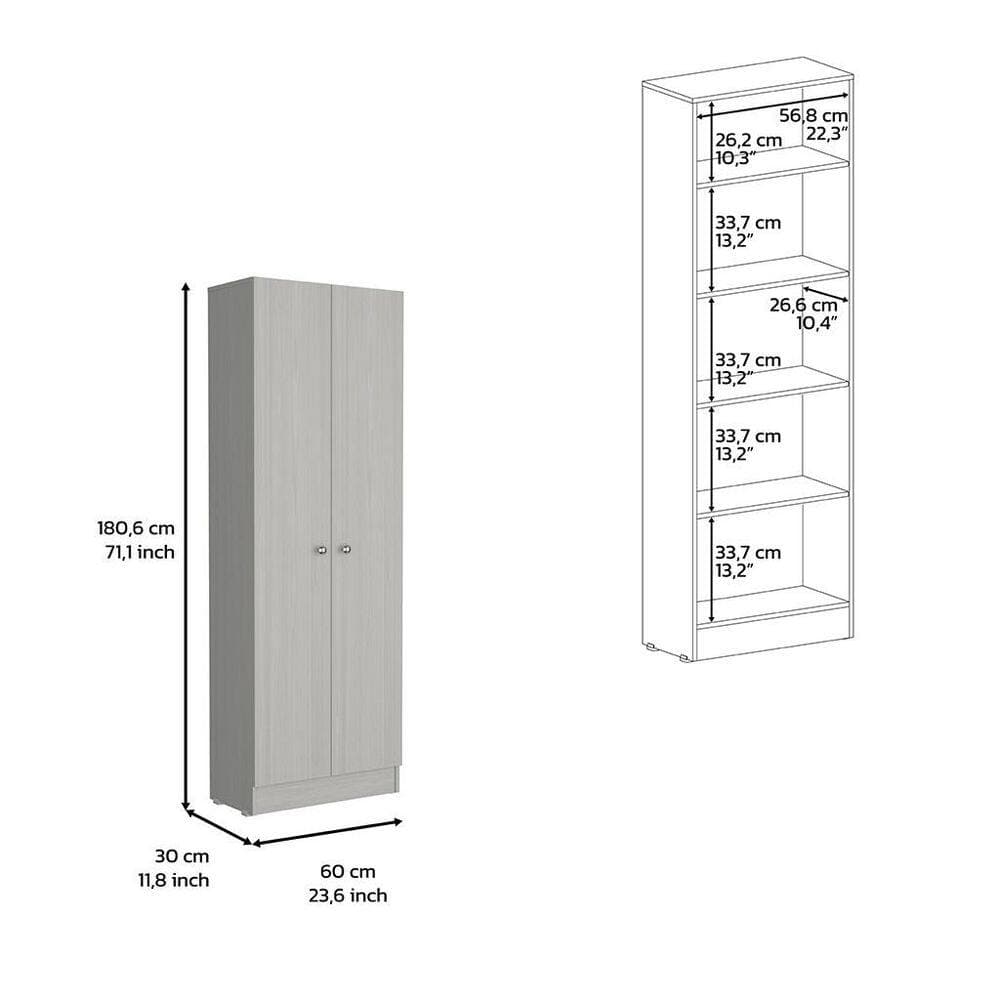 Tahanbath 23.60 in. W x 11.80 in. D x 71.10 in. H Particle Board Freestanding Linen Cabinet with 5-Shelves in Oak (3)