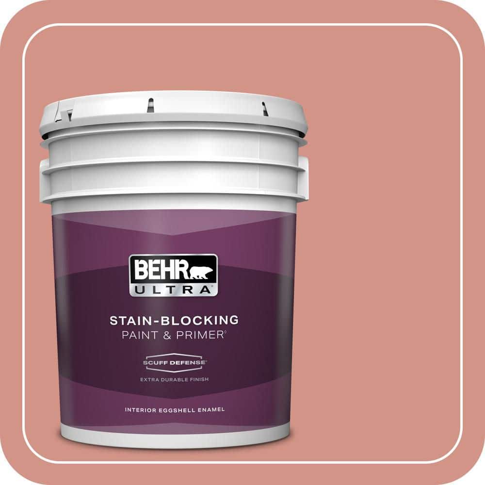 BEHR ULTRA 5 gal. #T15-20 Peach Preserve Extra Durable Eggshell Enamel Interior Paint & Primer