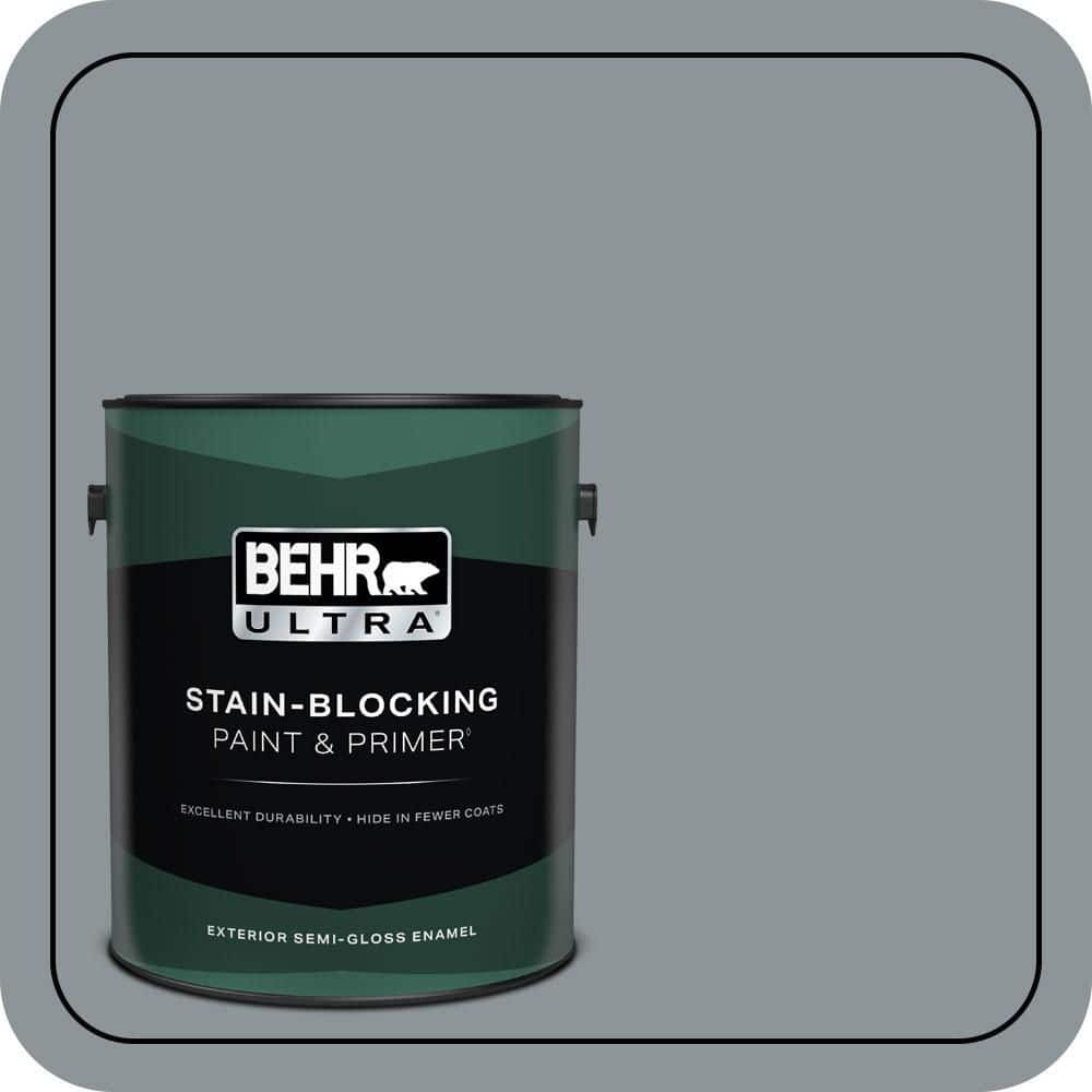 BEHR ULTRA 1 gal. #N450-4 Moonquake Semi-Gloss Enamel Exterior Paint & Primer