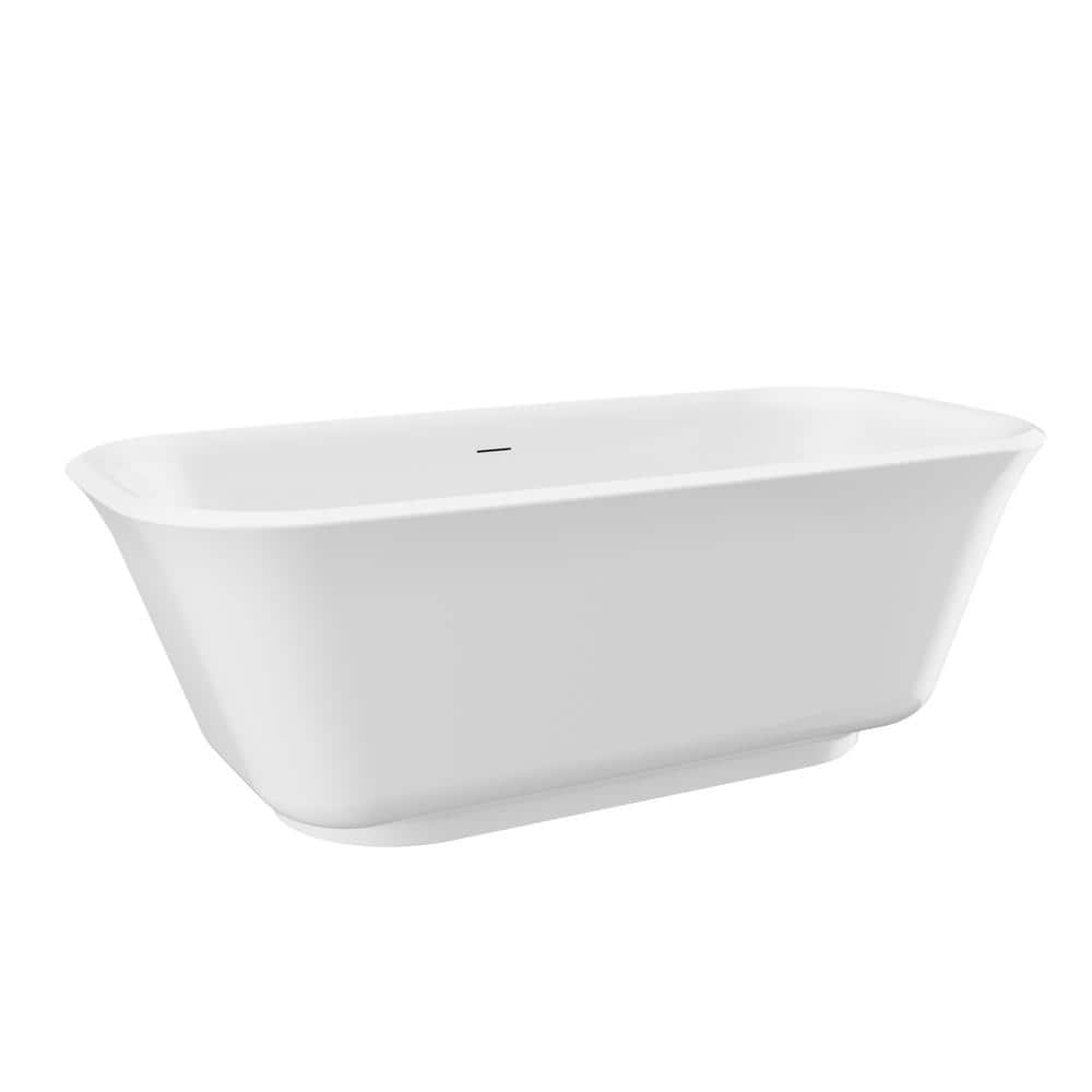 Satico 66.94 in. x 31.5 in. Freestanding Soaking Bathtub Dual Ended with Integral Drain in Glossy White (1)