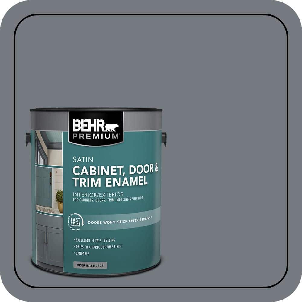 BEHR PREMIUM 1 gal. #N510-5 Liquid Mercury color Satin Enamel Interior/Exterior Cabinet, Door & Trim Paint