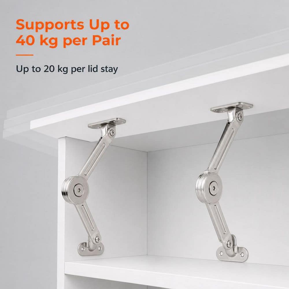 Numhew 2-Pack Furniture Door Lift Stay Support Hinge Damper with Hex Key for Cabinet, Cupborad (2)