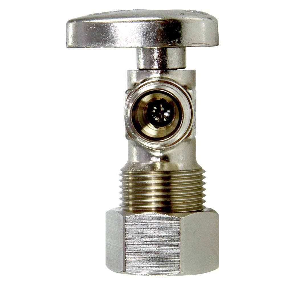 Uponor 1/2 in. Compression x 3/8 in. OD Compression Lead-Free Brass Angle Stop Valve with PEX Stiffener (10-Pack) (3)
