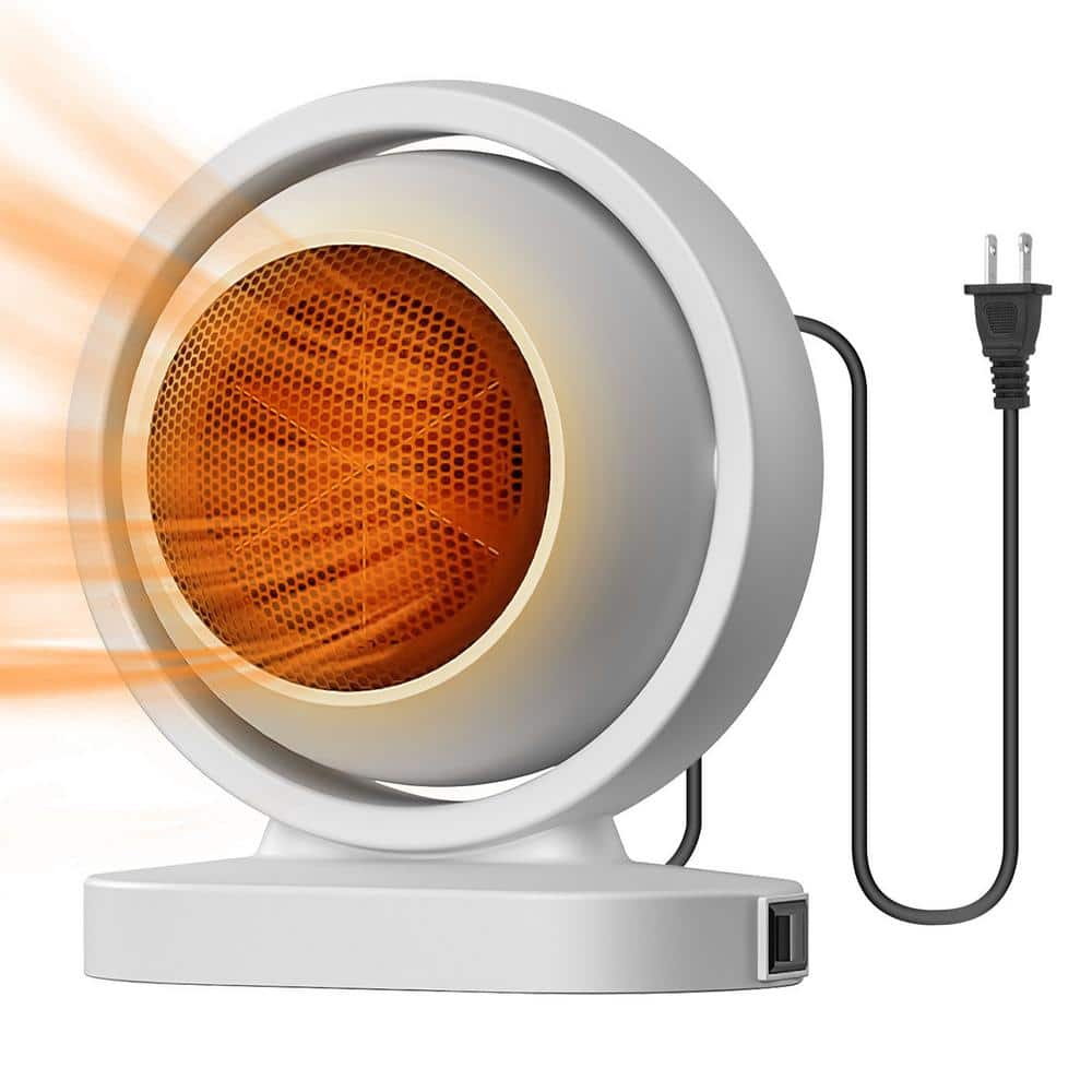 Ahfiwaso 300W Fast Heating Fortable Electric Heater with Overheat Protection and 30° Tilting Angle in White (1)