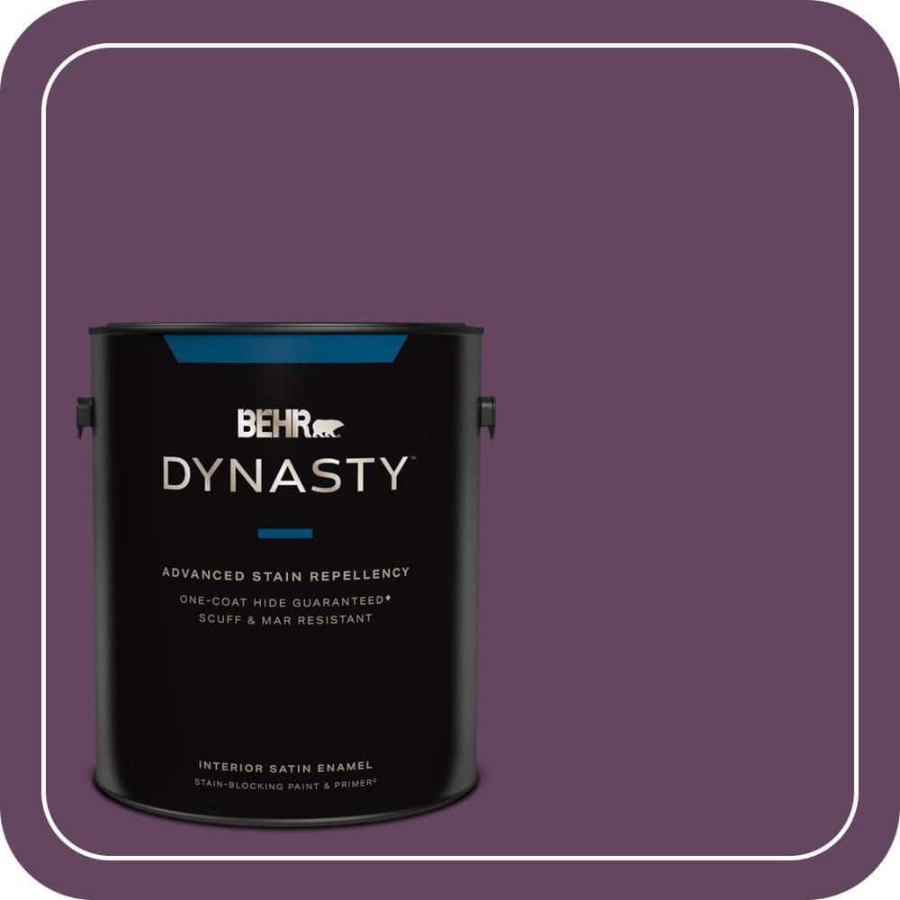 BEHR DYNASTY 1 gal. #MQ5-35 Plum Rich One-Coat Hide Satin Enamel Interior Stain-Blocking Paint & Primer