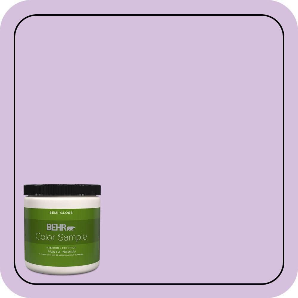 BEHR PREMIUM PLUS 8 oz. #660A-3 New Violet Semi-Gloss Interior/Exterior Paint & Primer Color Sample