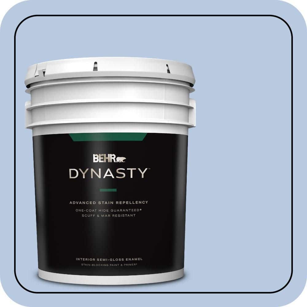 BEHR DYNASTY 5 gal. #590C-3 Mystic River Semi-Gloss Enamel Interior Stain-Blocking Paint & Primer