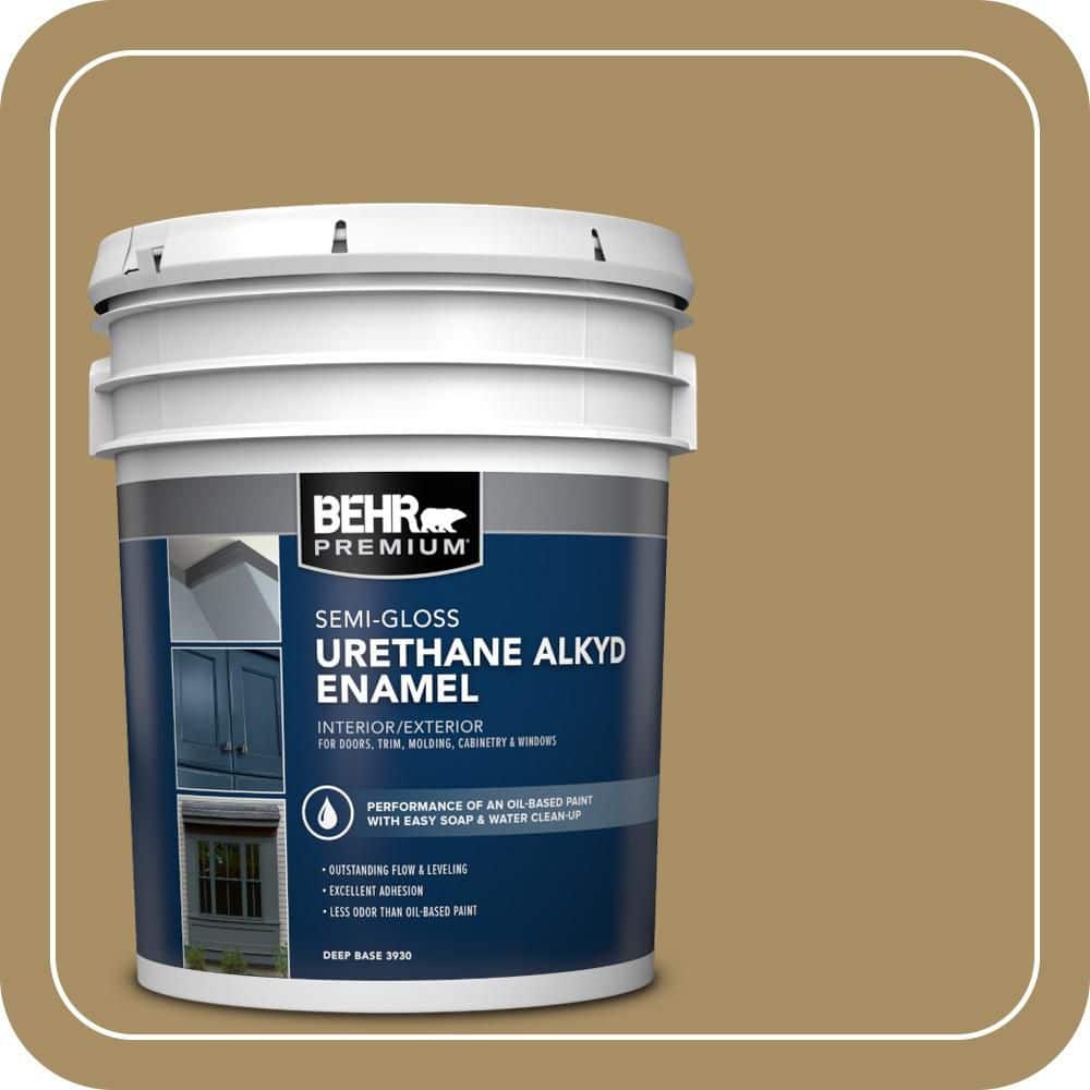 BEHR PREMIUM 5 gal. #350F-6 Fossil Butte Urethane Alkyd Semi-Gloss Enamel Interior/Exterior Paint