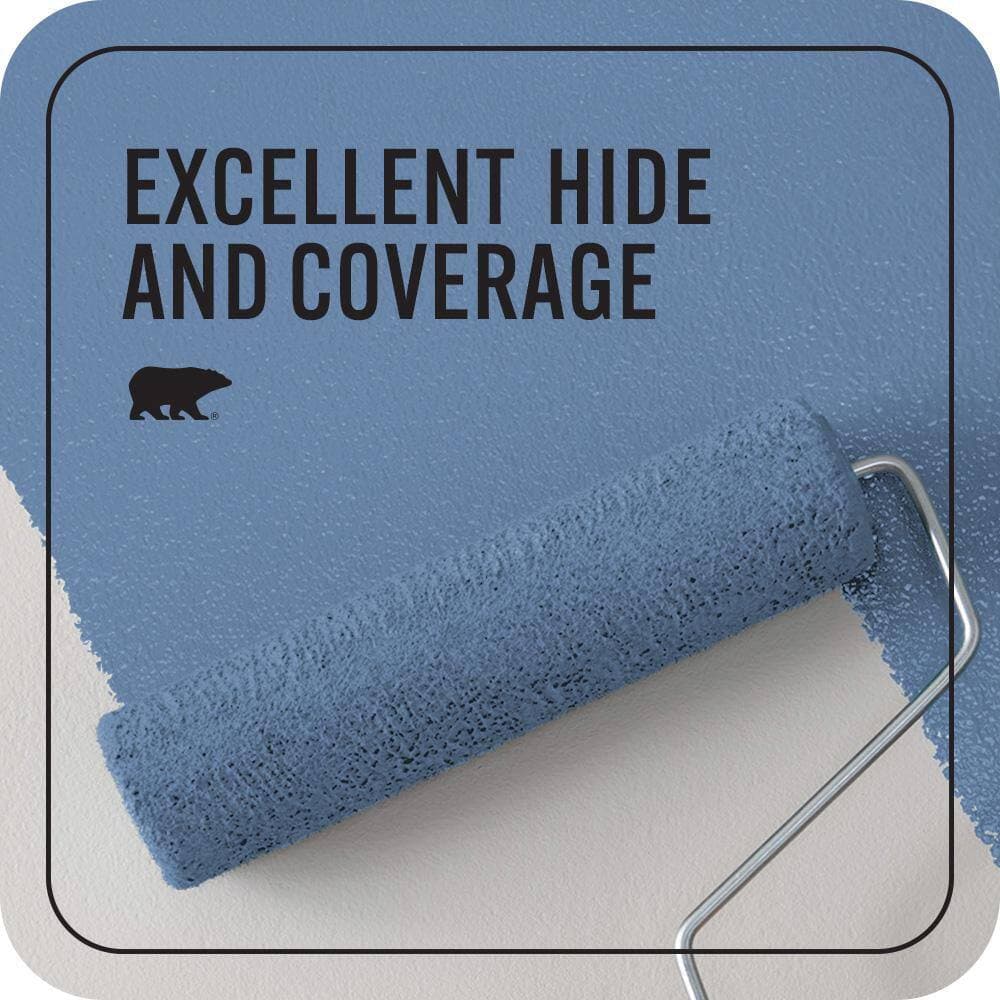 BEHR PREMIUM PLUS 1 qt. #M530-5 Cowgirl Blue Semi-Gloss Enamel EcoMix Plant-Based Interior Paint & Primer (2)