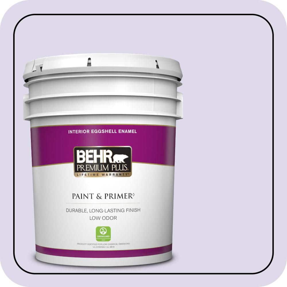BEHR PREMIUM PLUS 5 gal. #640A-2 Misty Violet Eggshell Enamel Low Odor Interior Paint & Primer