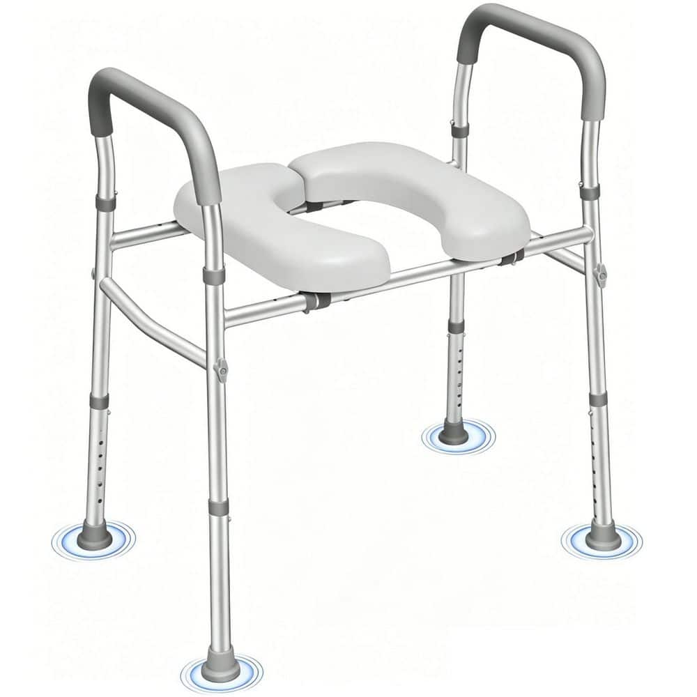 Numhew Raised Toilet Seat with Handles for Elderly, Pregnant, and Disabled, 8-Level Height and 3-Level Width Adjustment (1)