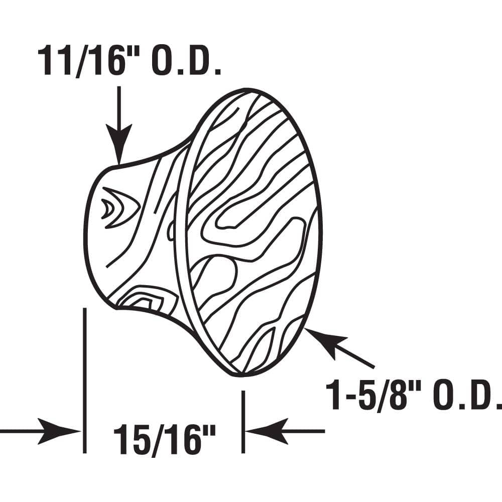 Prime-Line Bi-Fold Door Pull Knob with screw, Wood (2)
