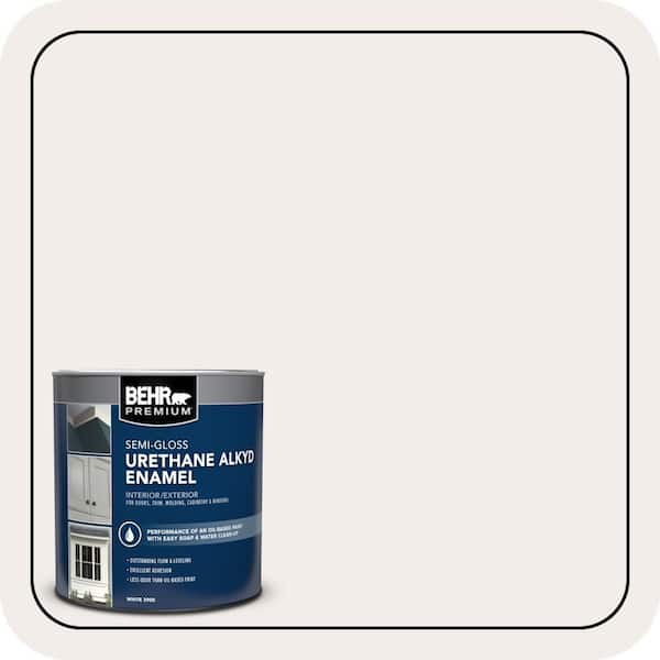 BEHR PREMIUM 1 qt. #RD-W10 New House White Semi-Gloss Enamel Urethane Alkyd Interior/Exterior Paint (2)