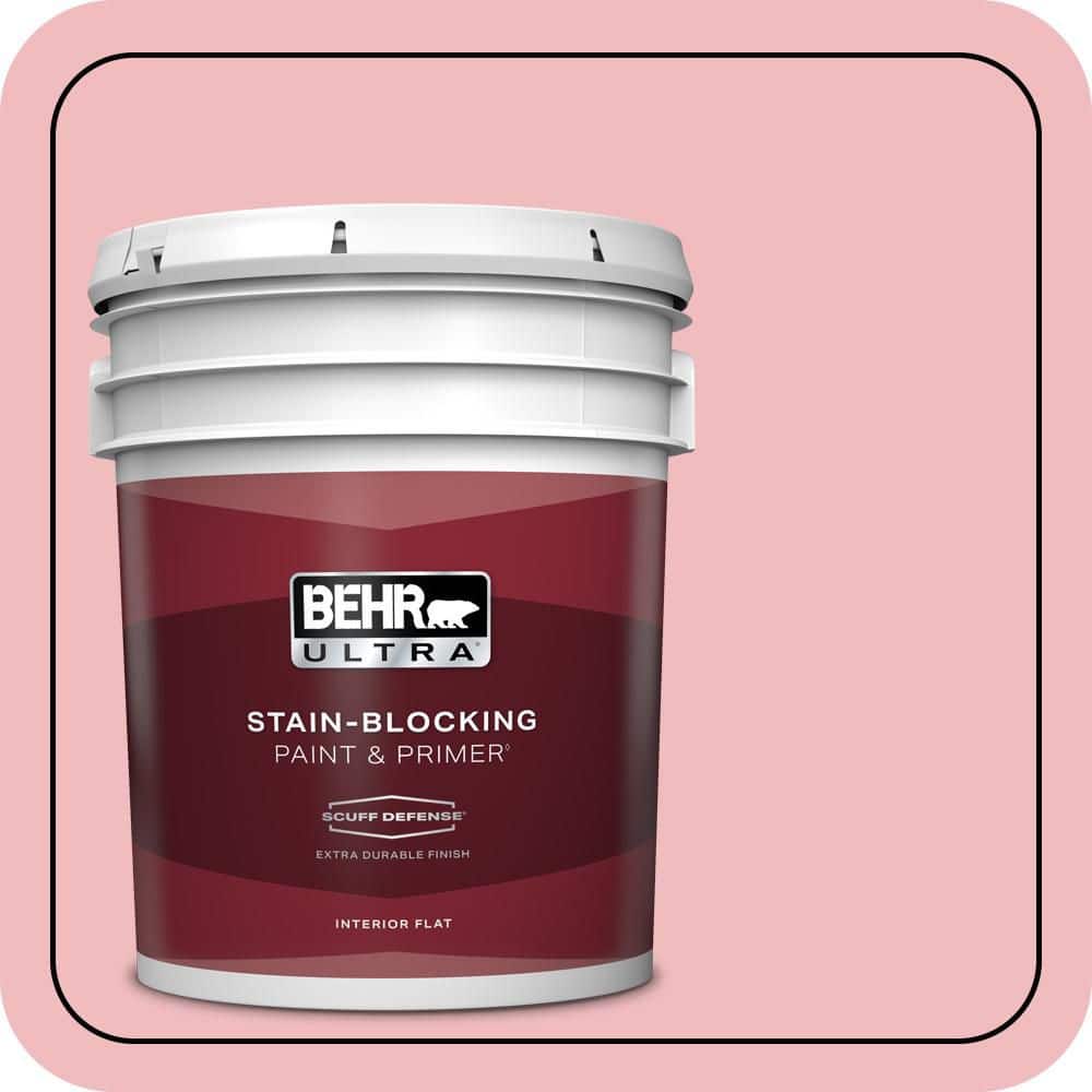 BEHR ULTRA 5 gal. #P160-2 Blush Rush Extra Durable Flat Interior Paint & Primer