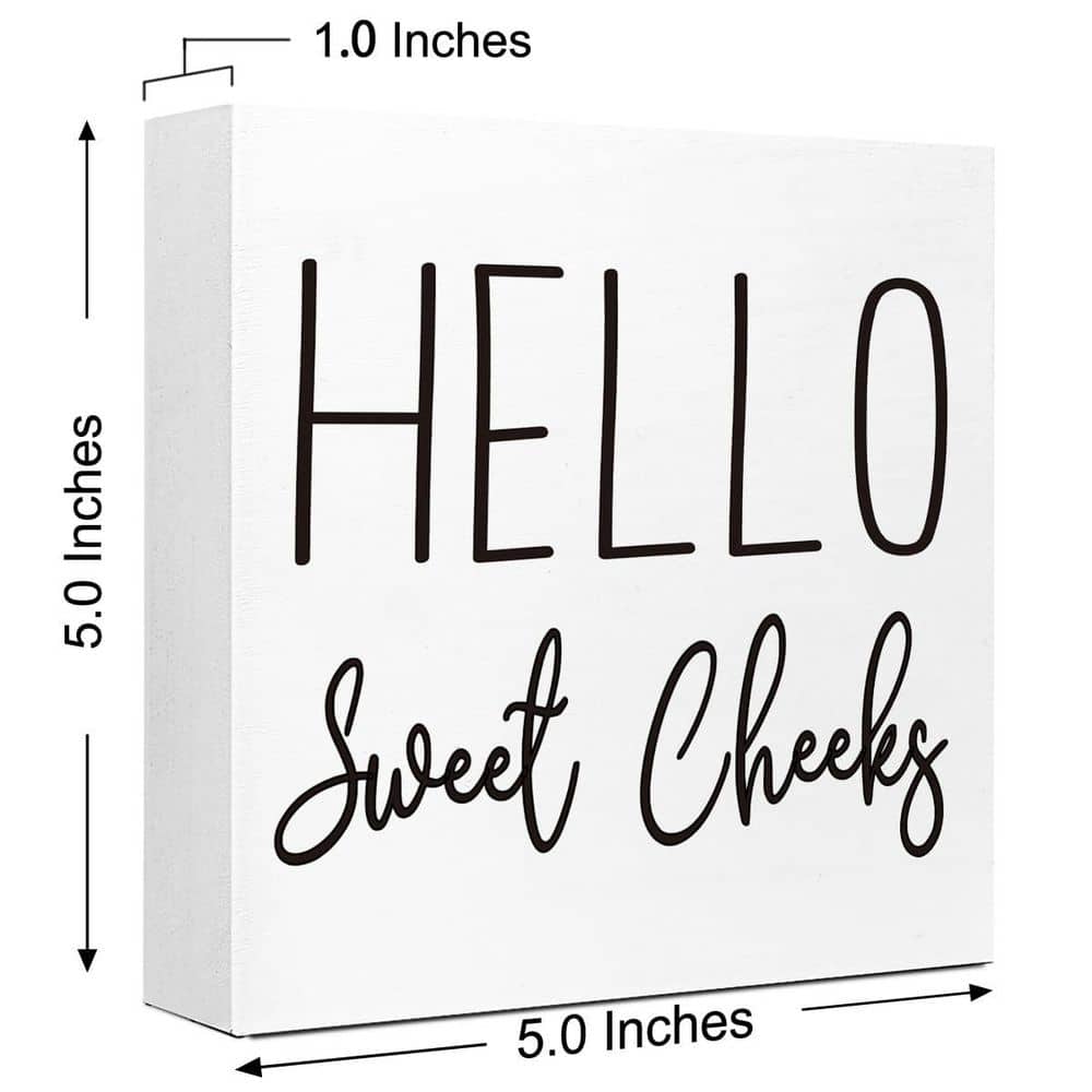 LAIFUCAM Wooden Box Farmhouse Finish Funny Bathroom Sign Block Decor for Restroom Shelf Toilet Home Accent Mood Booster (3)