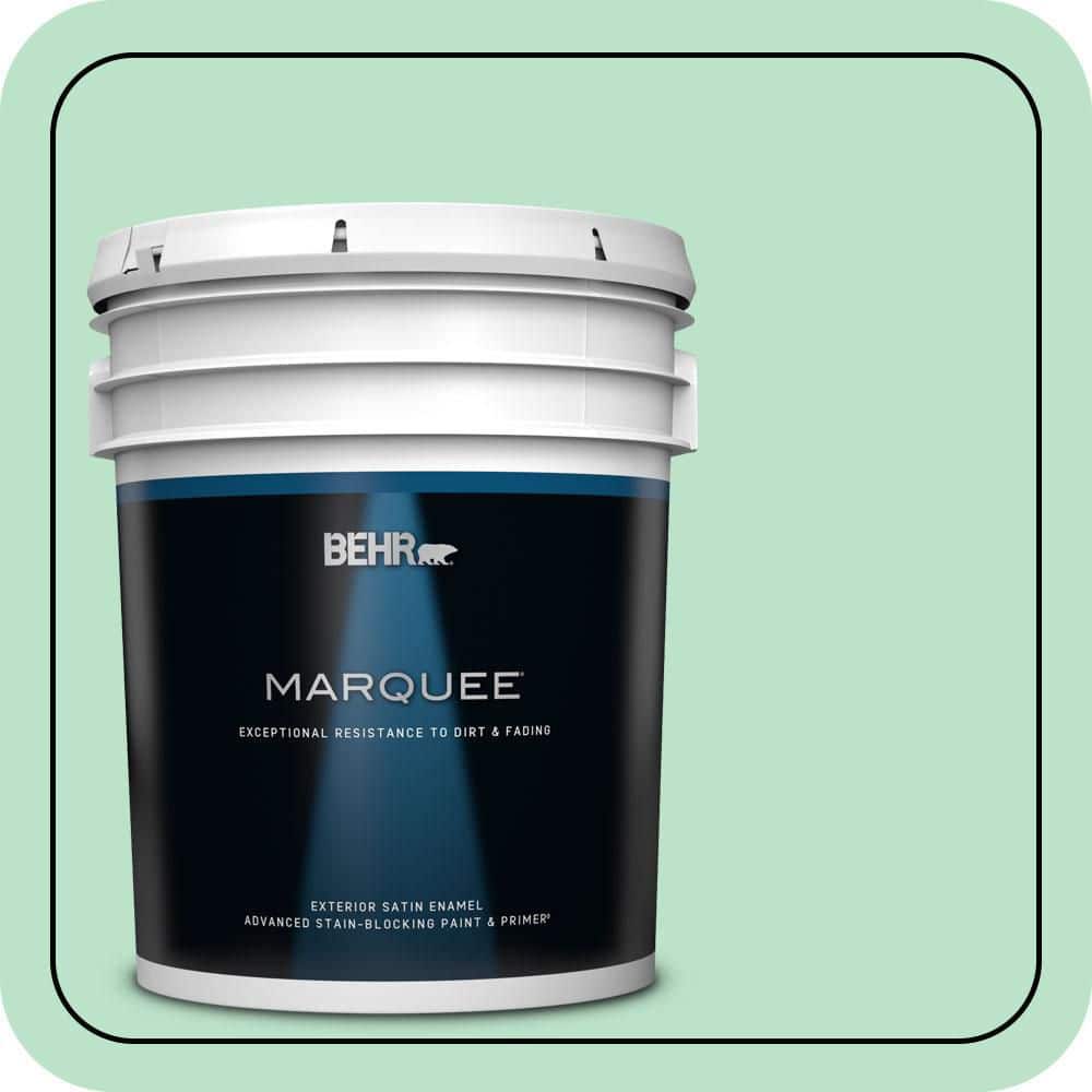 BEHR MARQUEE 5 gal. #P410-2 Spearmints Satin Enamel Exterior Paint & Primer