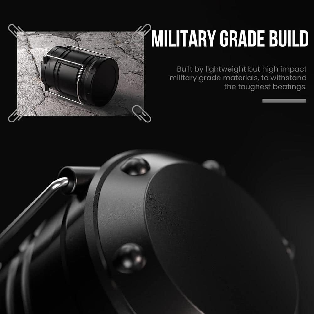 Unbranded Black Battery Powered Portable Collapsible Hanging Night Light Bulb LED Camping Lantern 4-Pack (3)