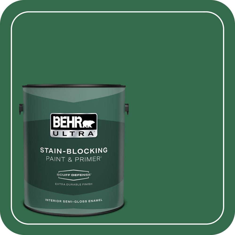 BEHR ULTRA 1 gal. #S-H-460 Chopped Chive Extra Durable Semi-Gloss Enamel Interior Paint & Primer