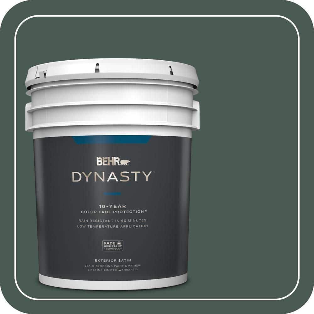 BEHR DYNASTY 5 gal. #S420-7 Secluded Woods Satin Enamel Exterior Stain-Blocking Paint & Primer