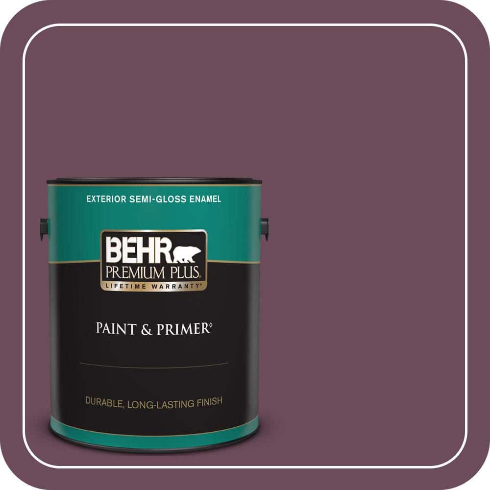 BEHR PREMIUM PLUS 1 gal. #PPU1-20 Spiced Plum Semi-Gloss Enamel Exterior Paint & Primer