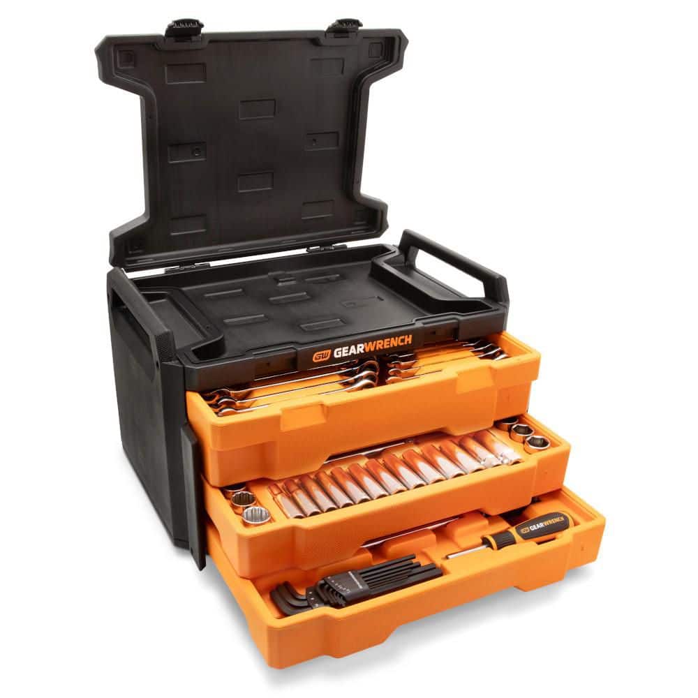 GEARWRENCH 1/4 in. and 3/8 in. Drive 90-Tooth Metric Mechanics Tool Set (168-Piece) (2)