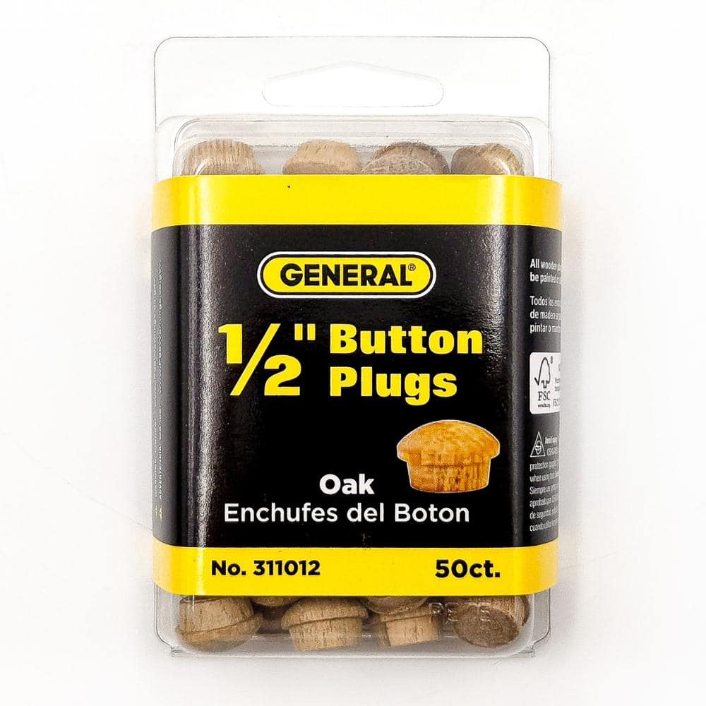 General Tools 1/2 in. Oak Button Plugs (2)
