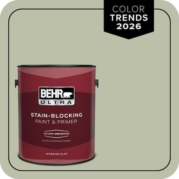 BEHR ULTRA 1 gal. #S380-3 Urban Nature Extra Durable Flat Interior Paint & Primer (2)