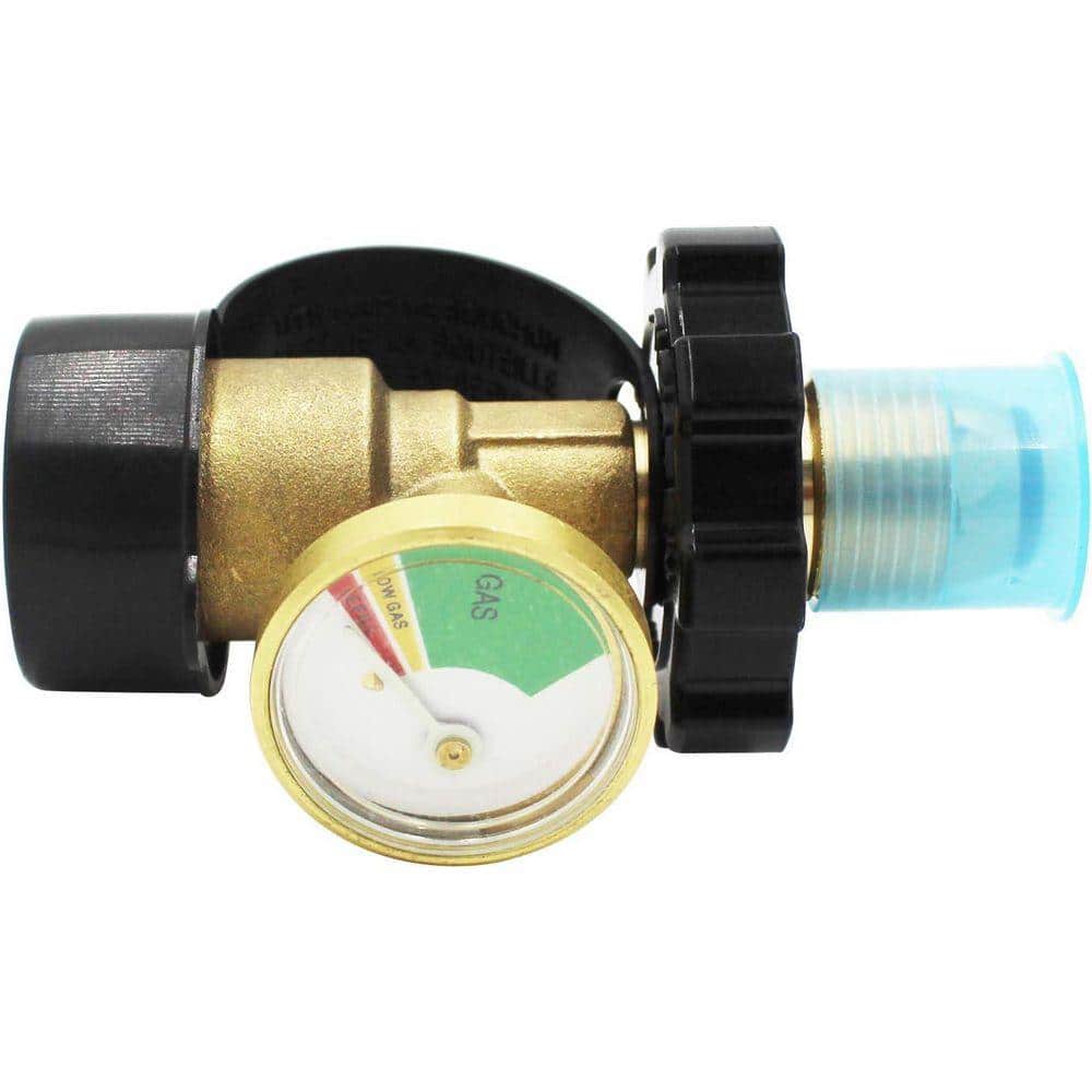 Lukvuzo Propane Hose Adapter with Temperature Control Gauge for 50-100lbs Cylinder POL to QCC1 Type1 Soft Nose (2)