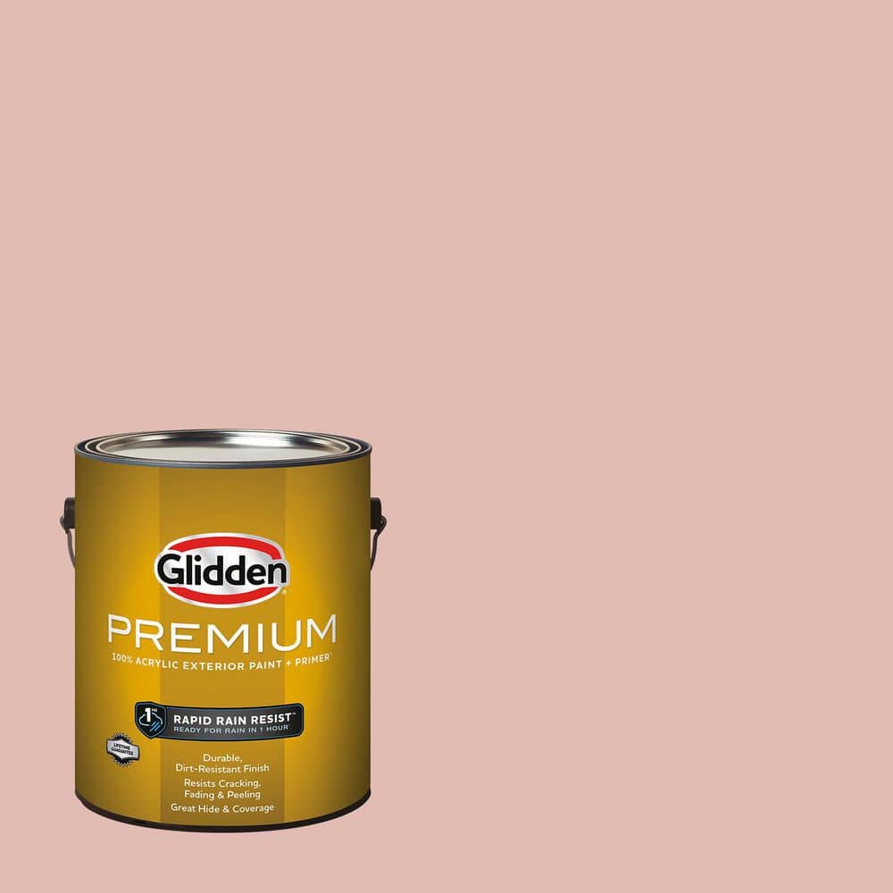 Glidden Premium 1 gal. #PPG1065-4 Sweet Peach Satin Exterior Latex Paint