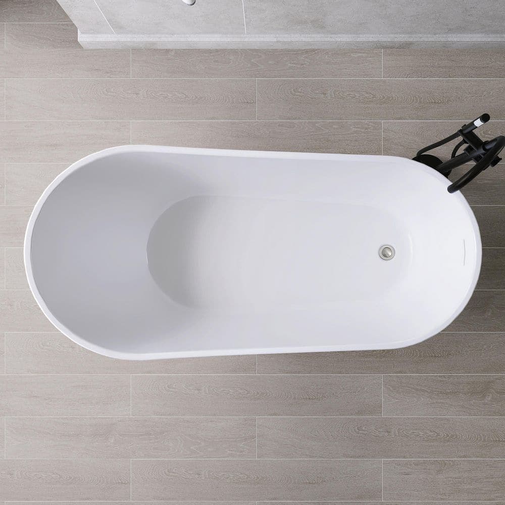 MEDUNJESS 32 in. Acrylic Flatbottom Freestanding Soaking Bathtub (3)