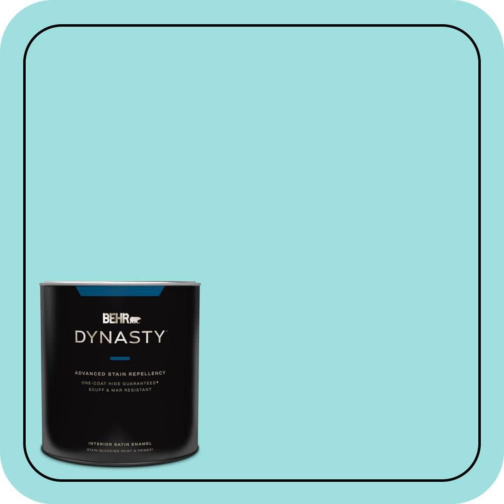 BEHR DYNASTY 1 qt. #P460-2 Tropical Waterfall Satin Enamel Interior Stain-Blocking Paint and Primer
