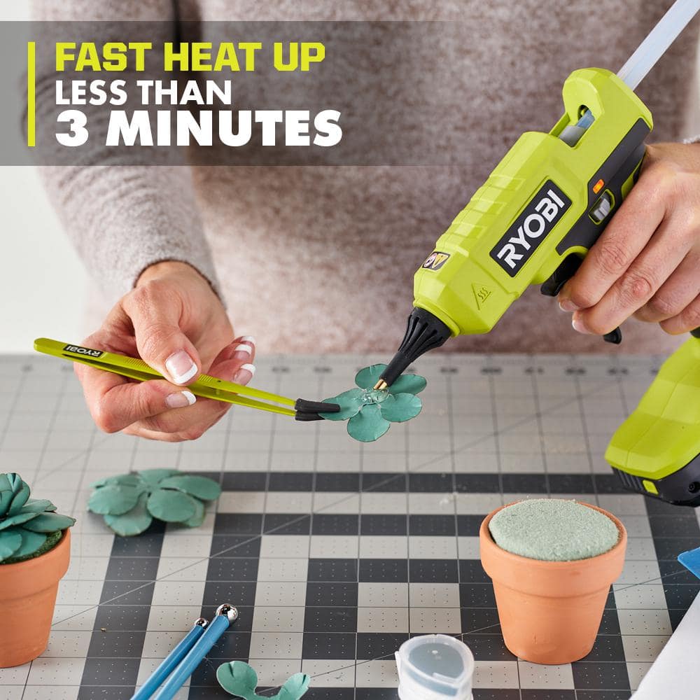 RYOBI ONE+ 18V Cordless Glue Gun (Tool Only) with (3) General Purpose Glue Sticks (3)