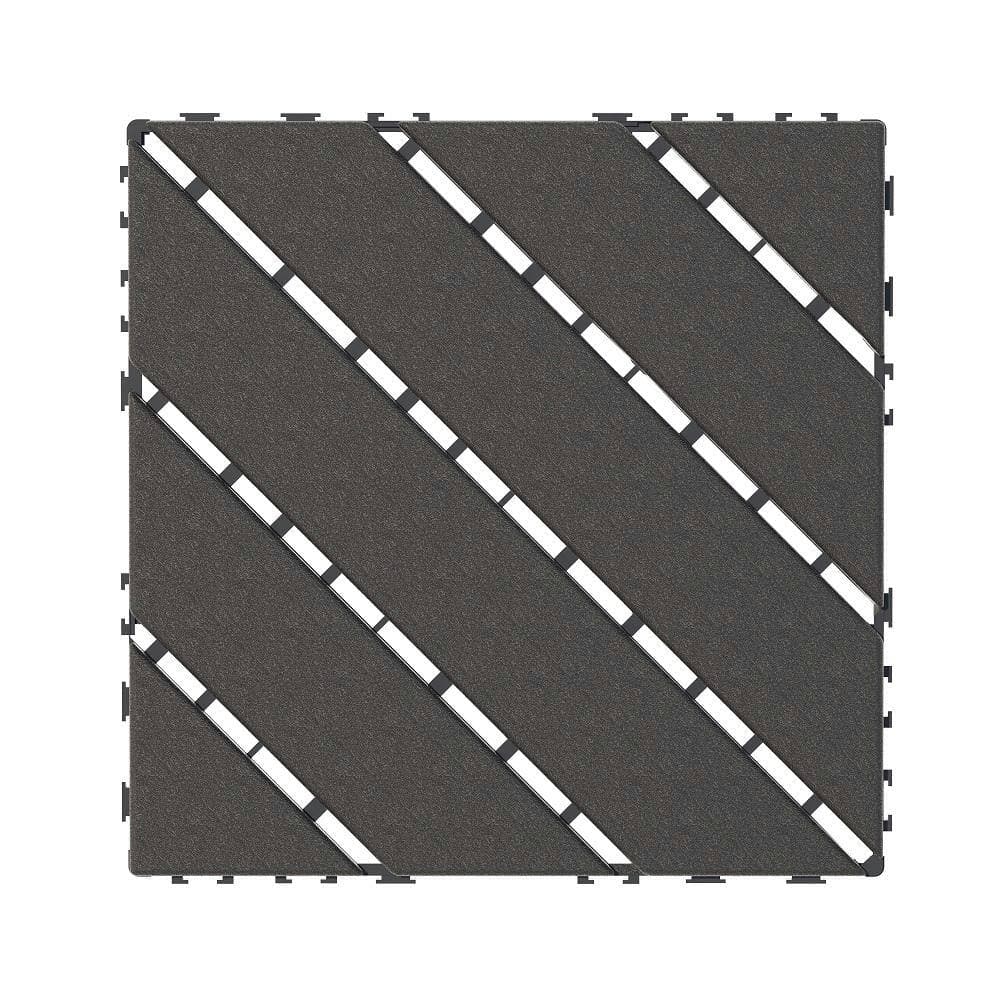 Amucolo 12 in. x 12 in. Waterproof Plastic Interlocking Deck Tiles in Gray for Poolside Balcony Backyard (Set of 44 Tiles) (3)