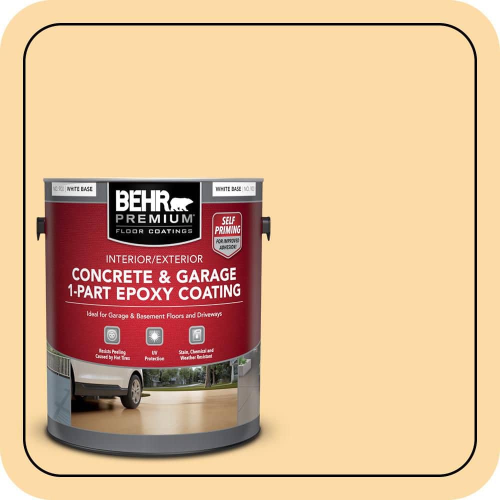 BEHR PREMIUM 1 gal. #M290-3 Corn Stalk Self-Priming 1-Part Epoxy Satin Interior/Exterior Concrete and Garage Floor Paint