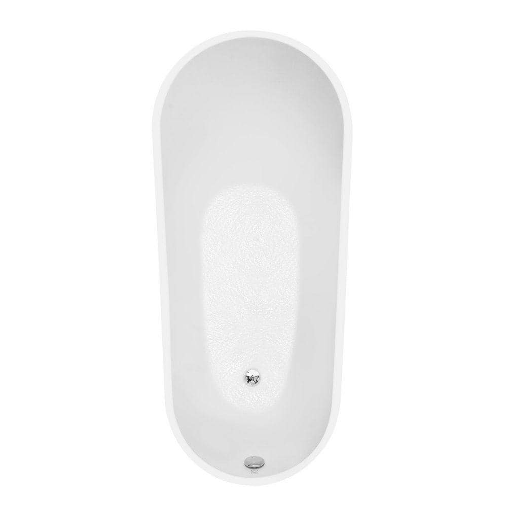 JimsMaison 63 in. x 31 in. Acrylic Single Slipper Flatbottom Freestanding Soaking Bathtub in  Gloss White (2)