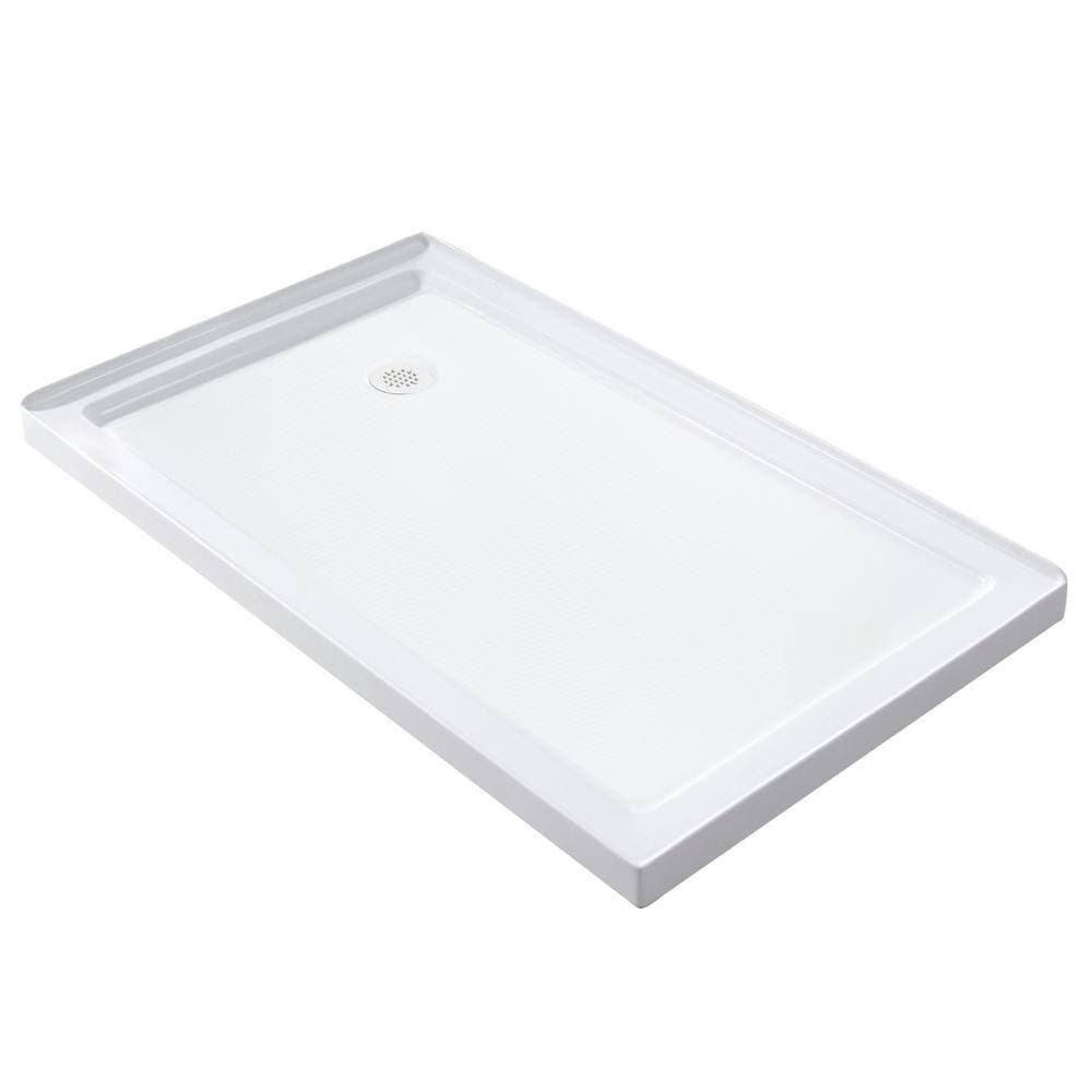 Aston Moselle 60 in. 35 in. 77.5 in. Frameless Sliding Shower Enclosure and with Left Base (4)