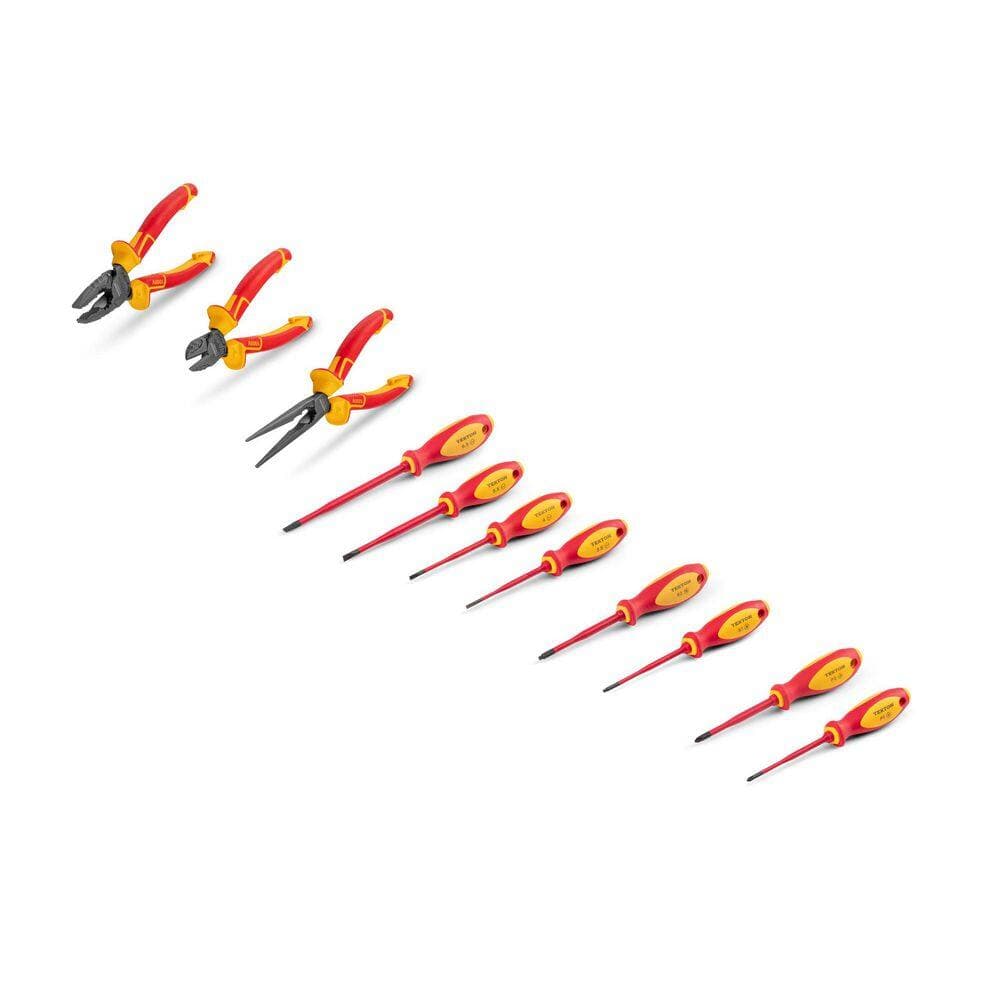 TEKTON Insulated Phillips, Slotted, Square Drivers and Pliers Set, 11-Piece (Combination, Long Nose, Diagonal Cutting) (2)