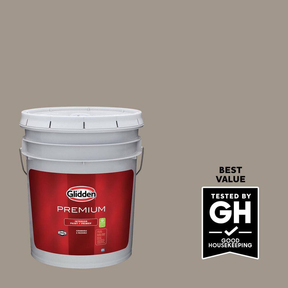 Glidden Premium 5 gal. PPG1000-4 Winter Cocoa Semi-Gloss Interior Latex Paint