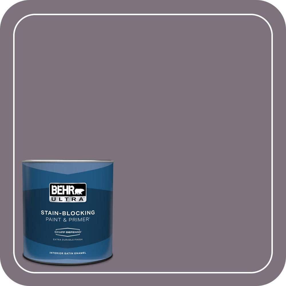 BEHR ULTRA 1 qt. #N100-5 Plush Velvet Extra Durable Satin Enamel Interior Paint & Primer