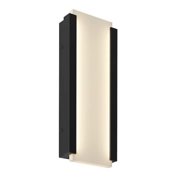 Artika Blade Black Modern 3 CCT Integrated LED Exterior Hardwired Garage and Porch-Light Lantern Sconce