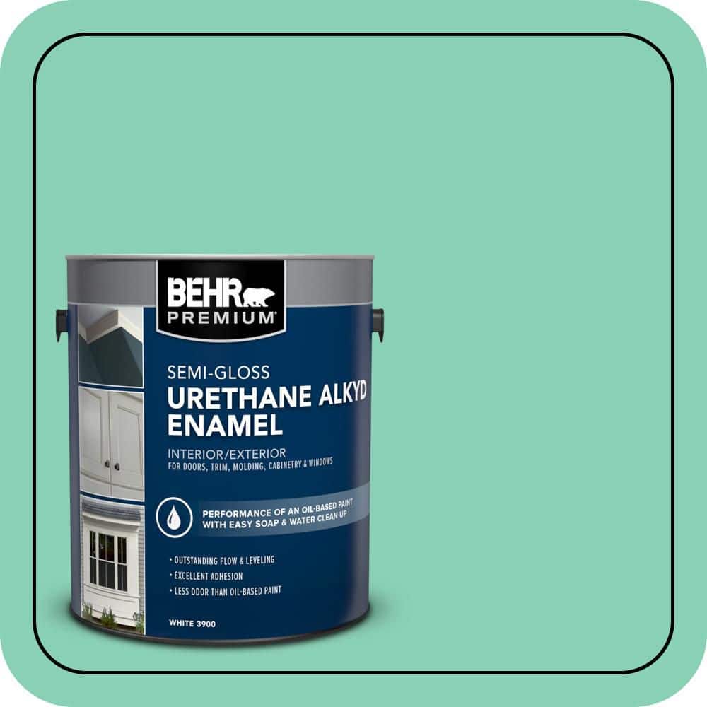 BEHR PREMIUM 1 gal. #P420-3 Tropical Trail Urethane Alkyd Semi-Gloss Enamel Interior/Exterior Paint (1)