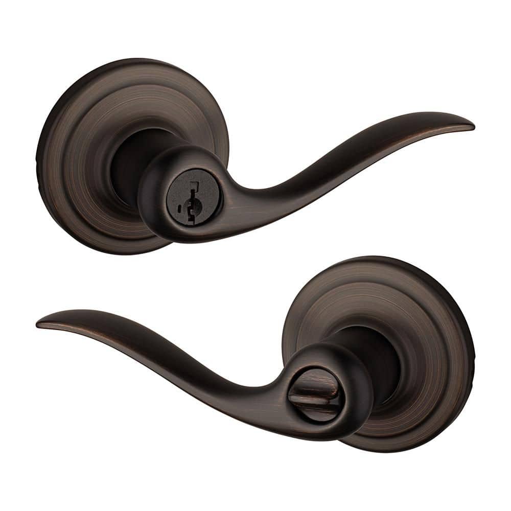 Kwikset Tustin Venetian Bronze Exterior Entry Door Handle Featuring SmartKey Security