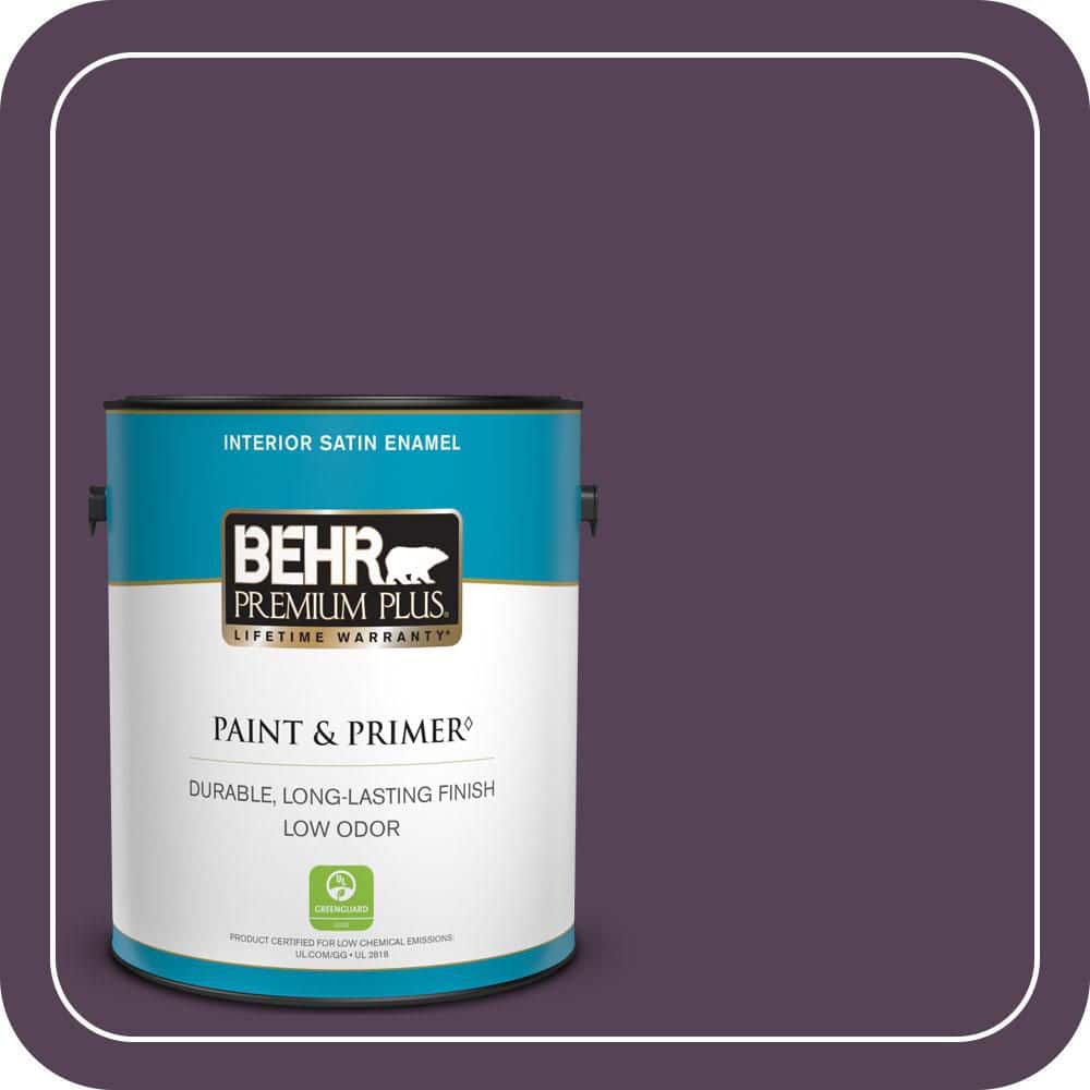 BEHR PREMIUM PLUS 1 gal. #S-H-690 Interlude Satin Enamel Low Odor Interior Paint & Primer